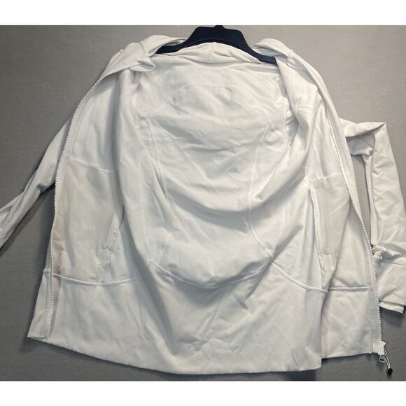 Lululemon Athletica Womens Stride II Hooded Jacket White Ribbed Trim Size 6 - Picture 8 of 8